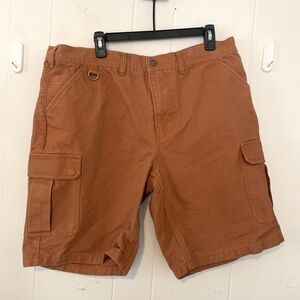 Harley Davidson Mens 38 Shorts Thick Washed Canvas Orange Cargo NWOT
